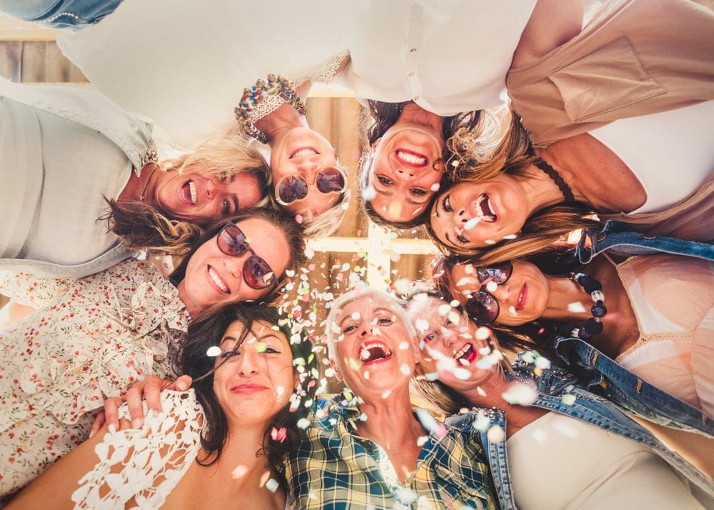 Group of friends celebrating.