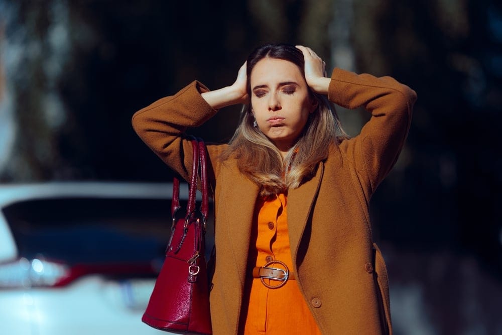 Woman feeling stressed.