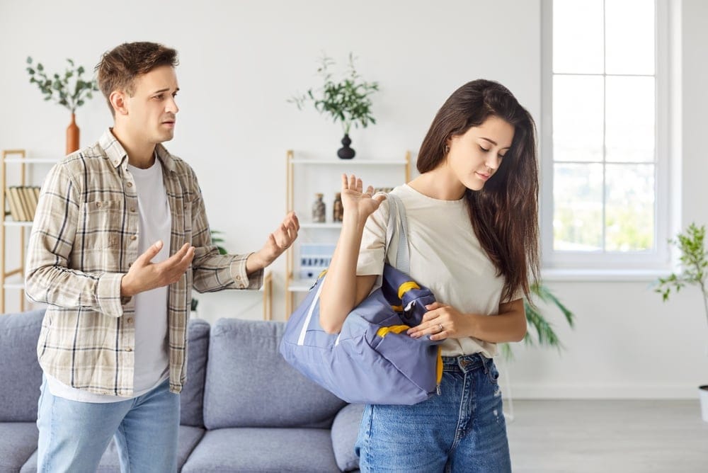 Man and wife having marital problems.