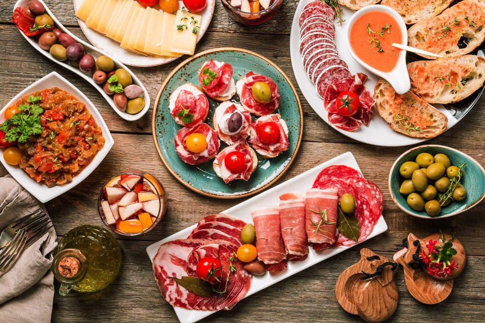 Delicious food ready to eat.