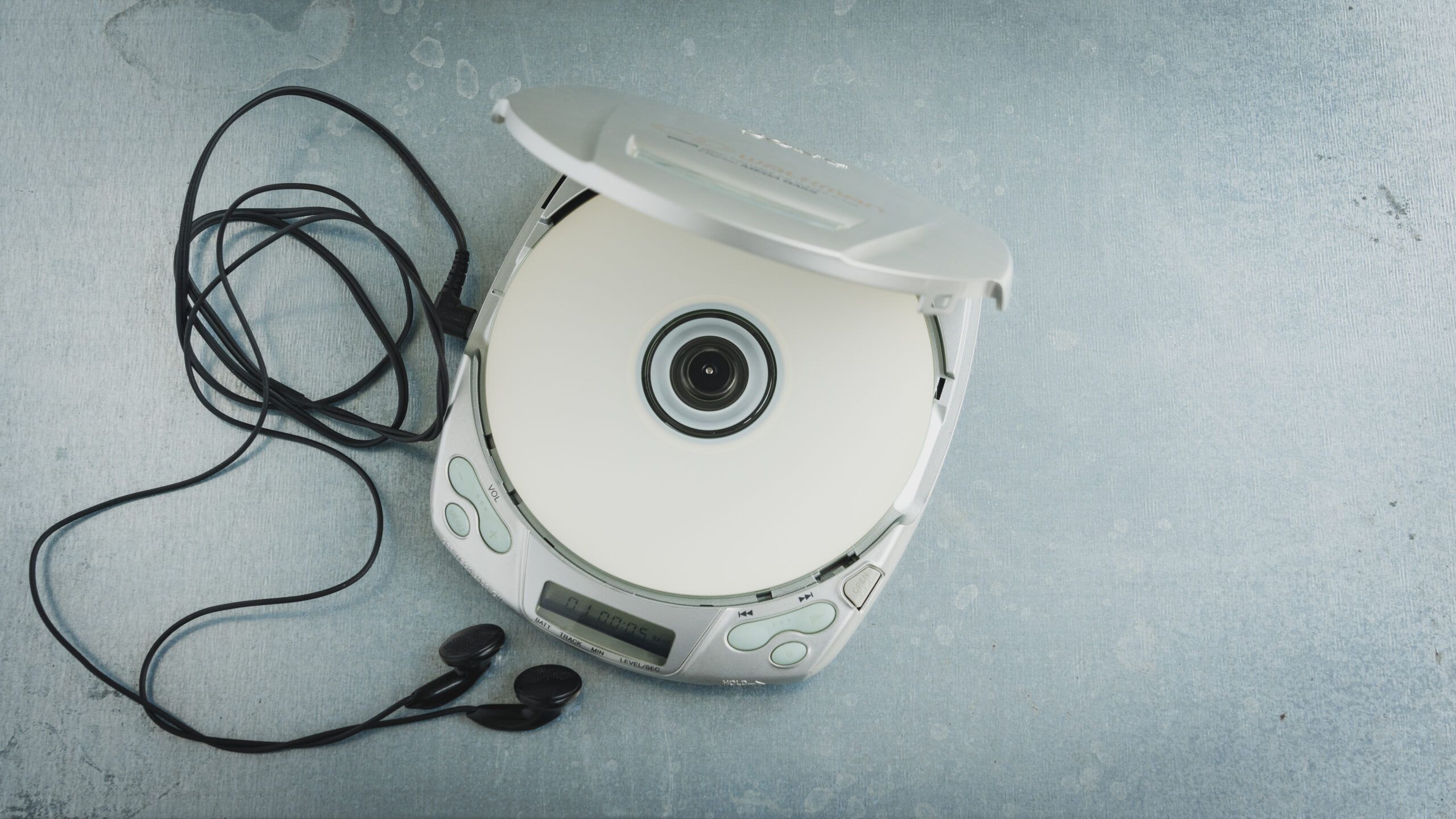 A vintage compact disc player.