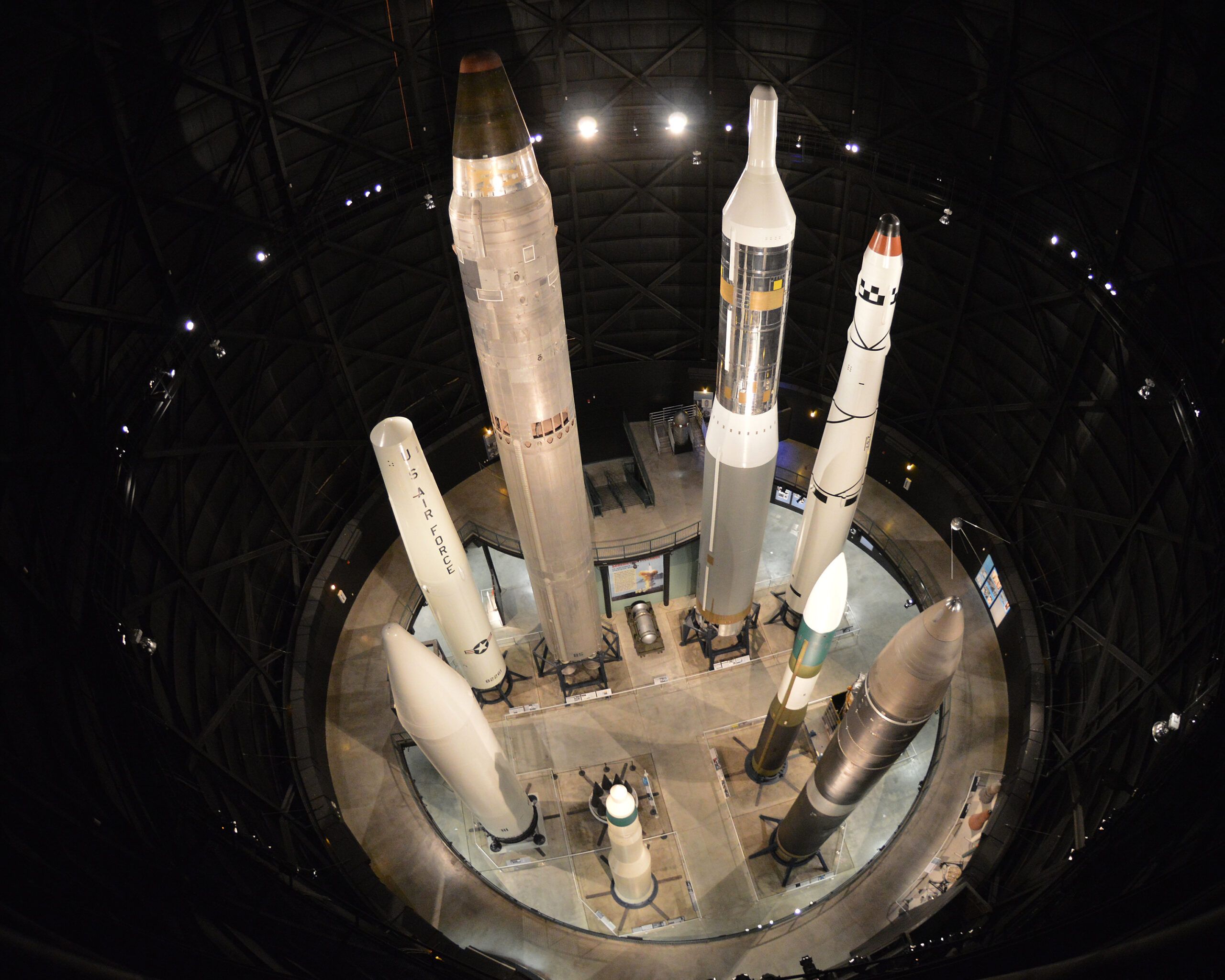 Nuclear weapons in a gallery.