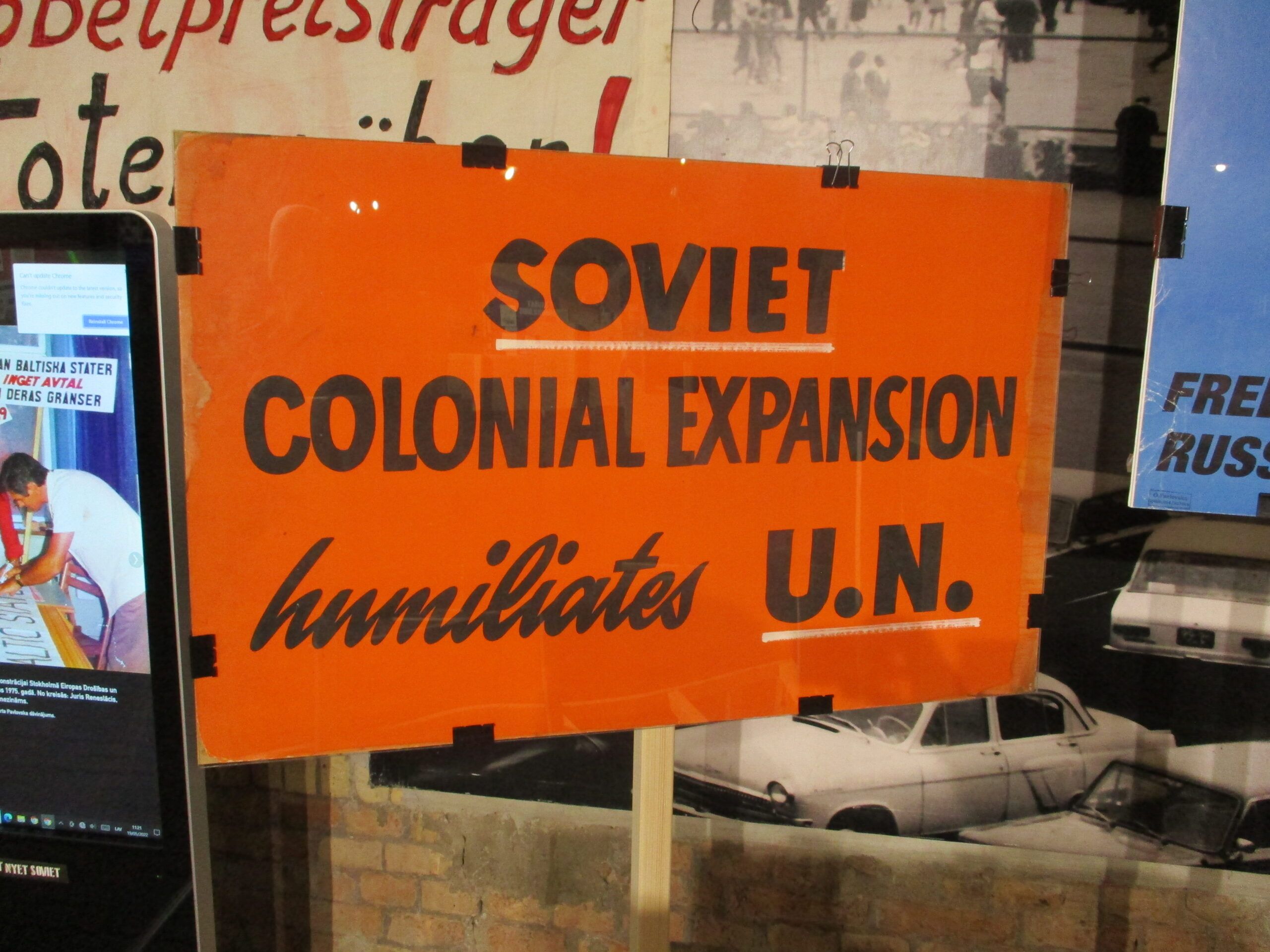 Soviet colonization sign.