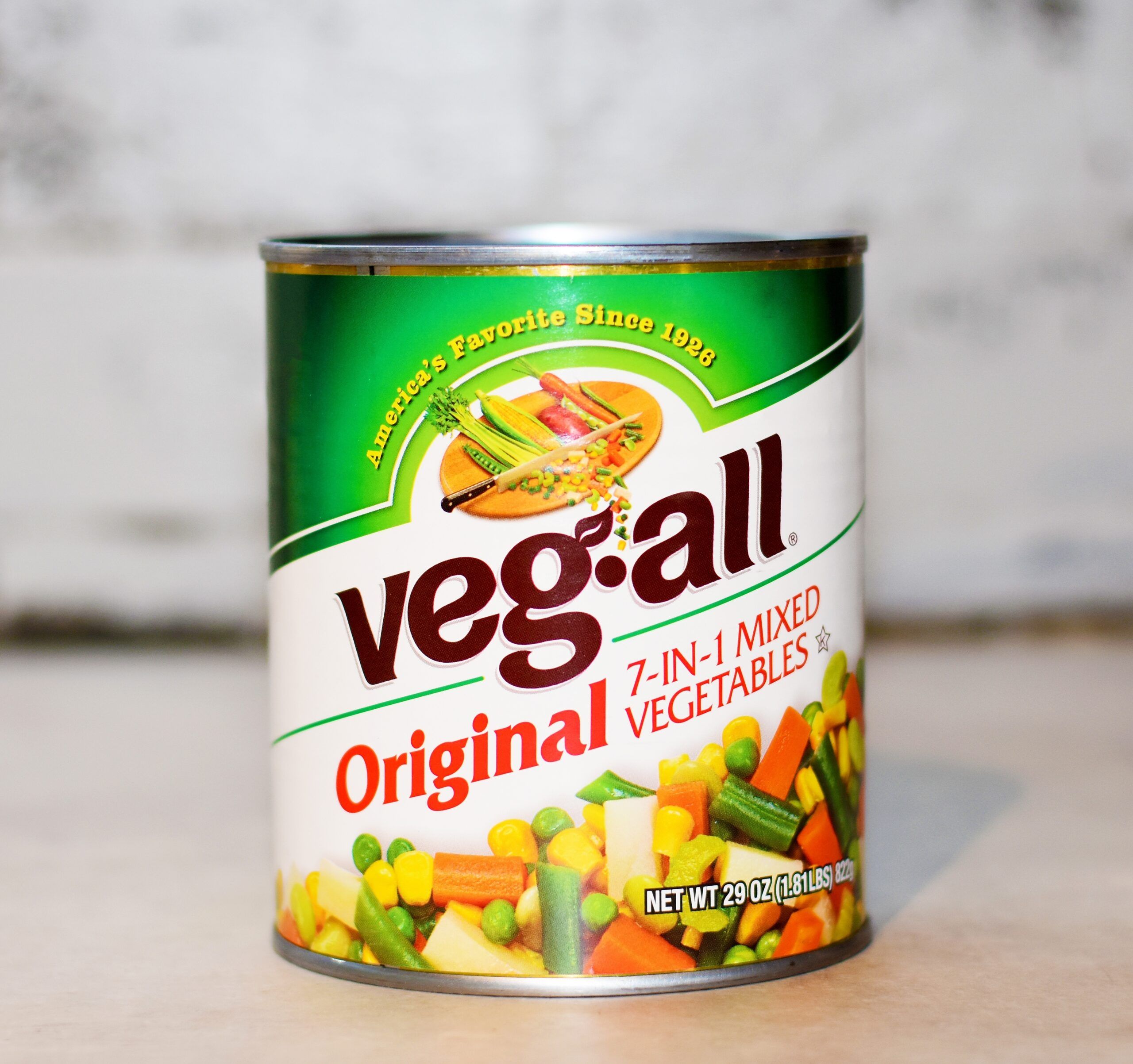 A can pf vegetables. 