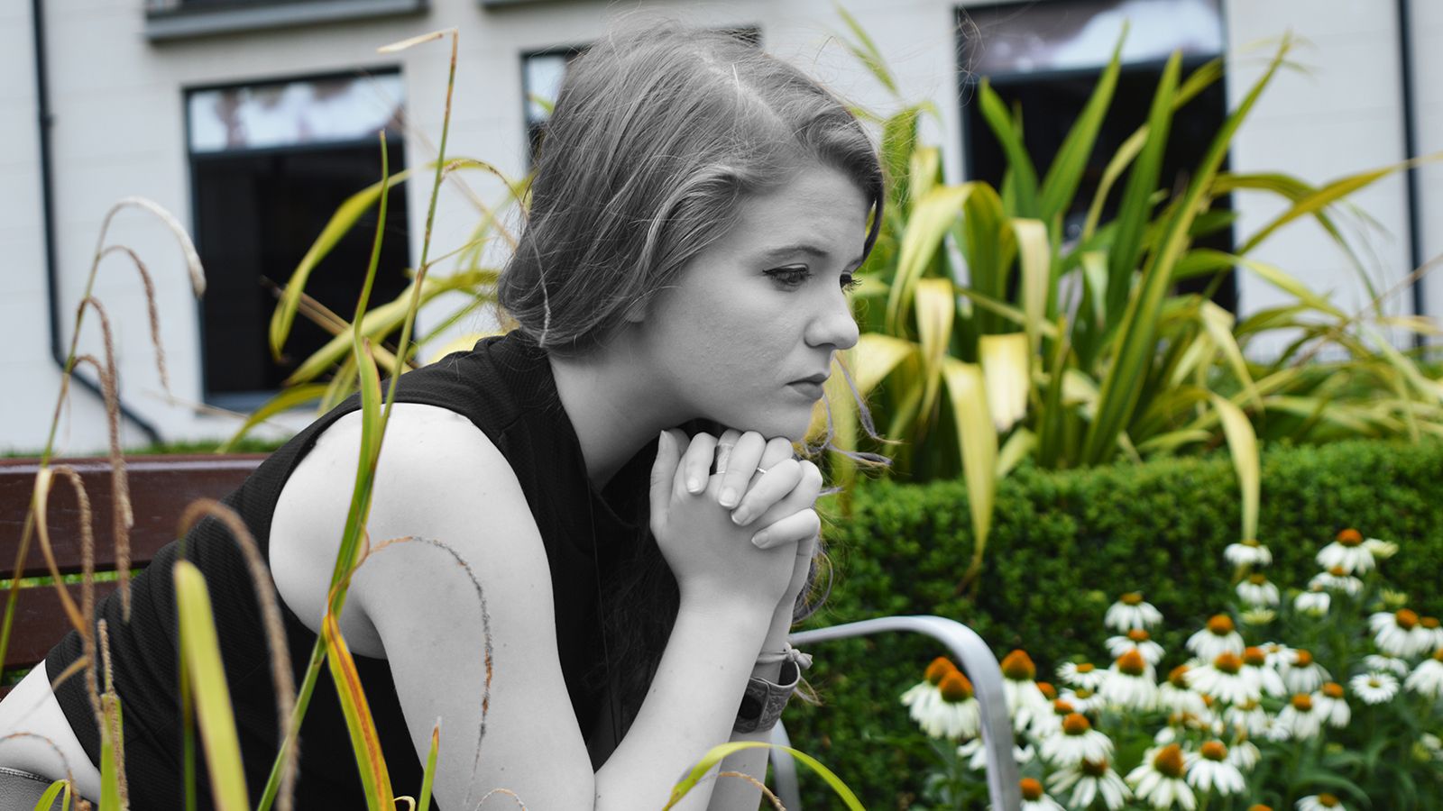 Girl depressed outside