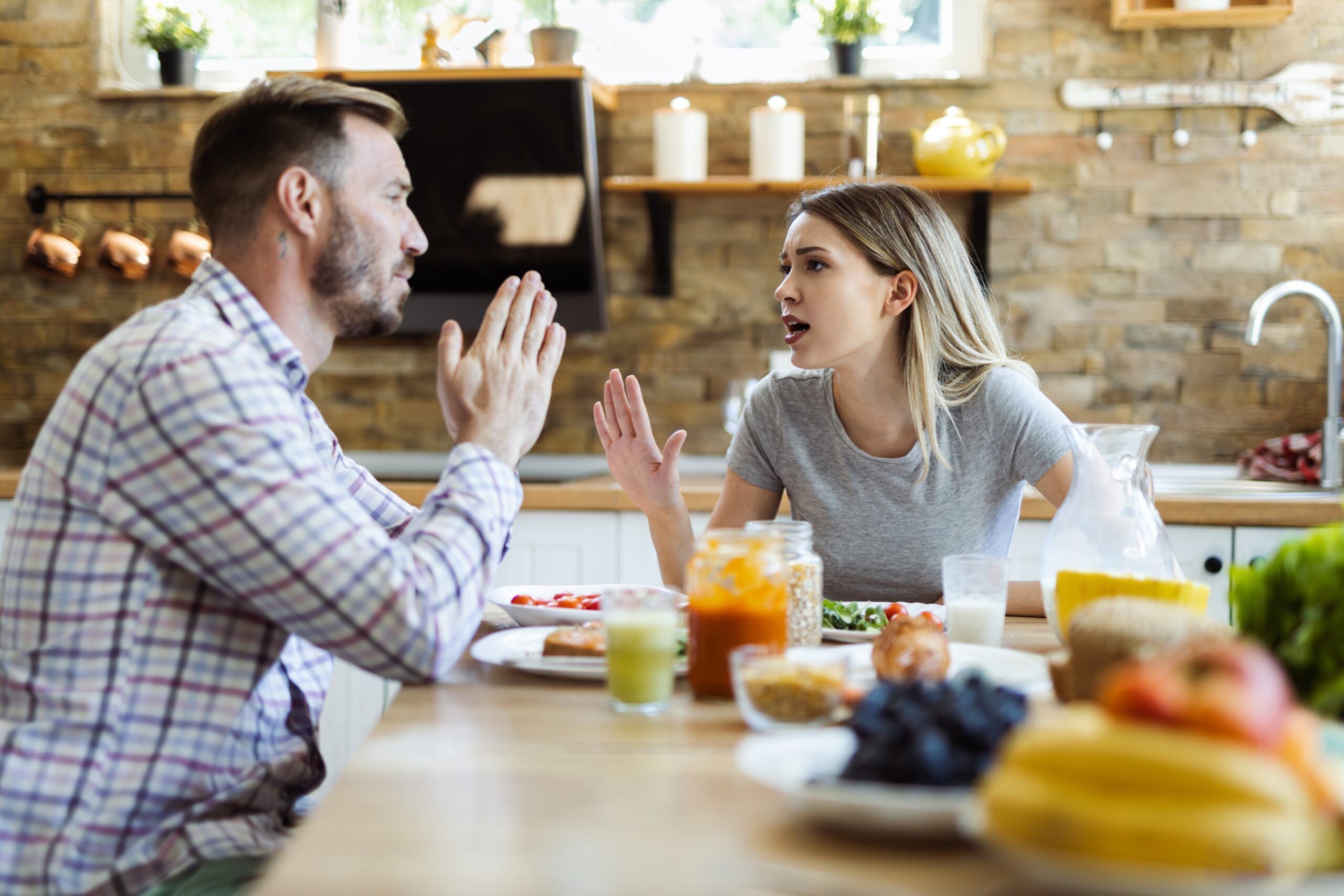 A woman feeling irritated by everything her husband does.