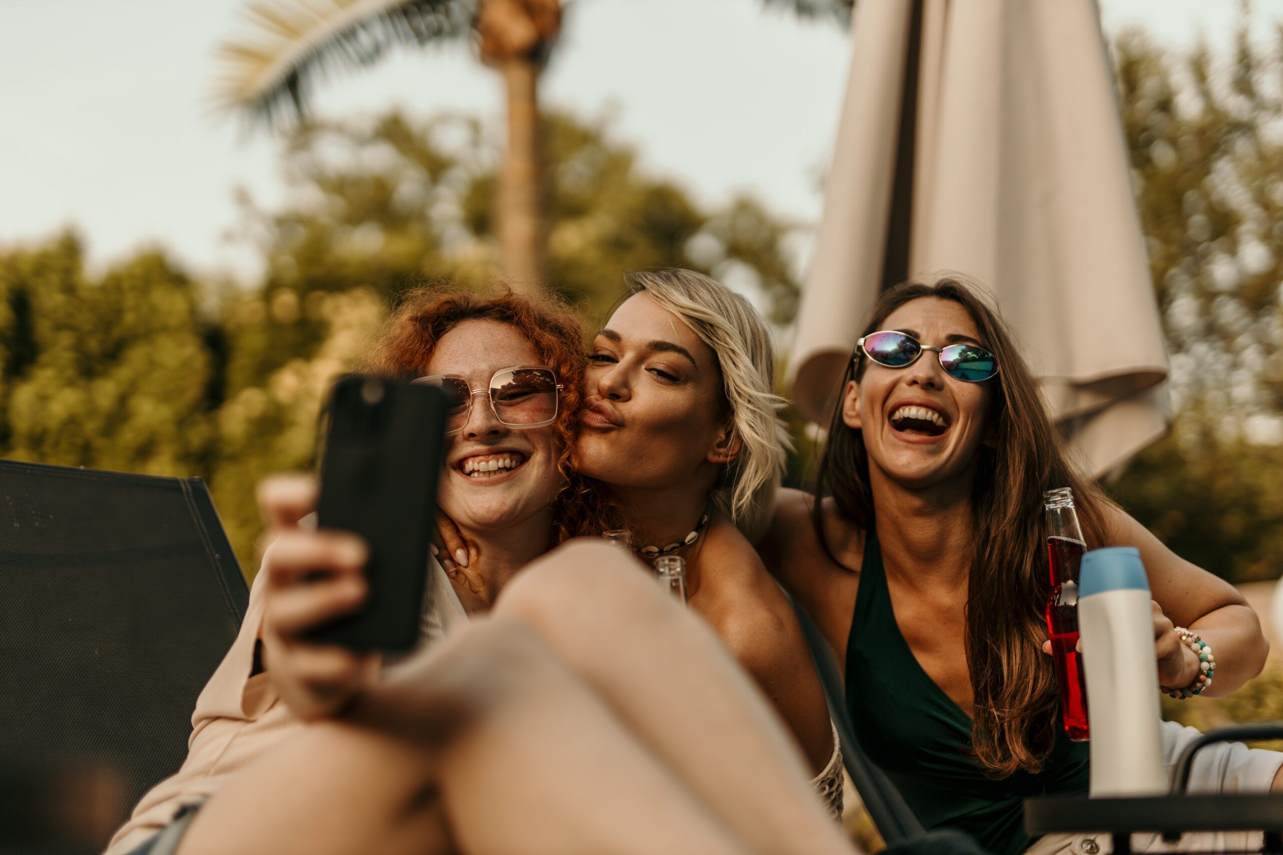 A woman engaging in cringey social media behavior.