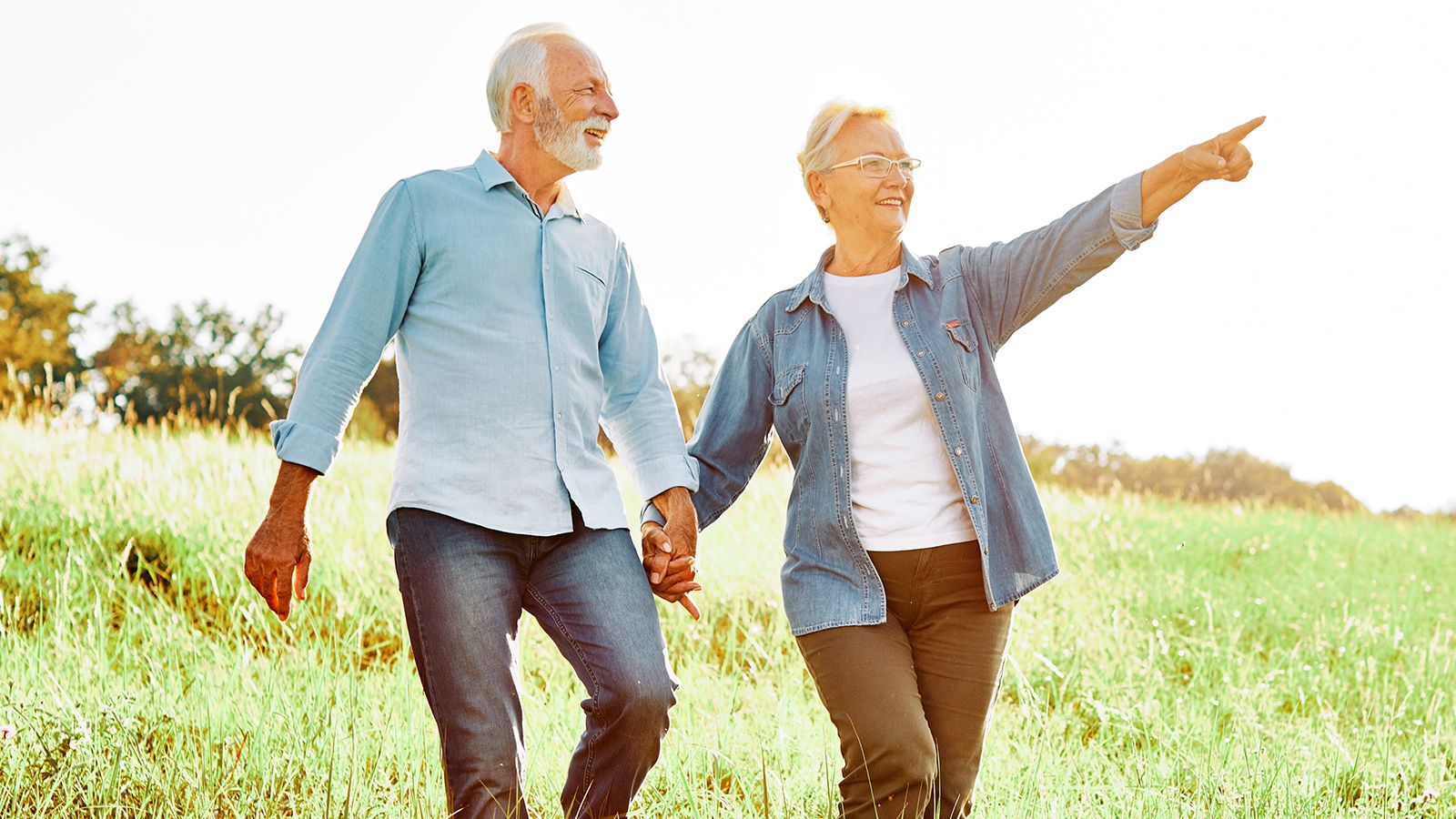 Happy active senior couple outdoors