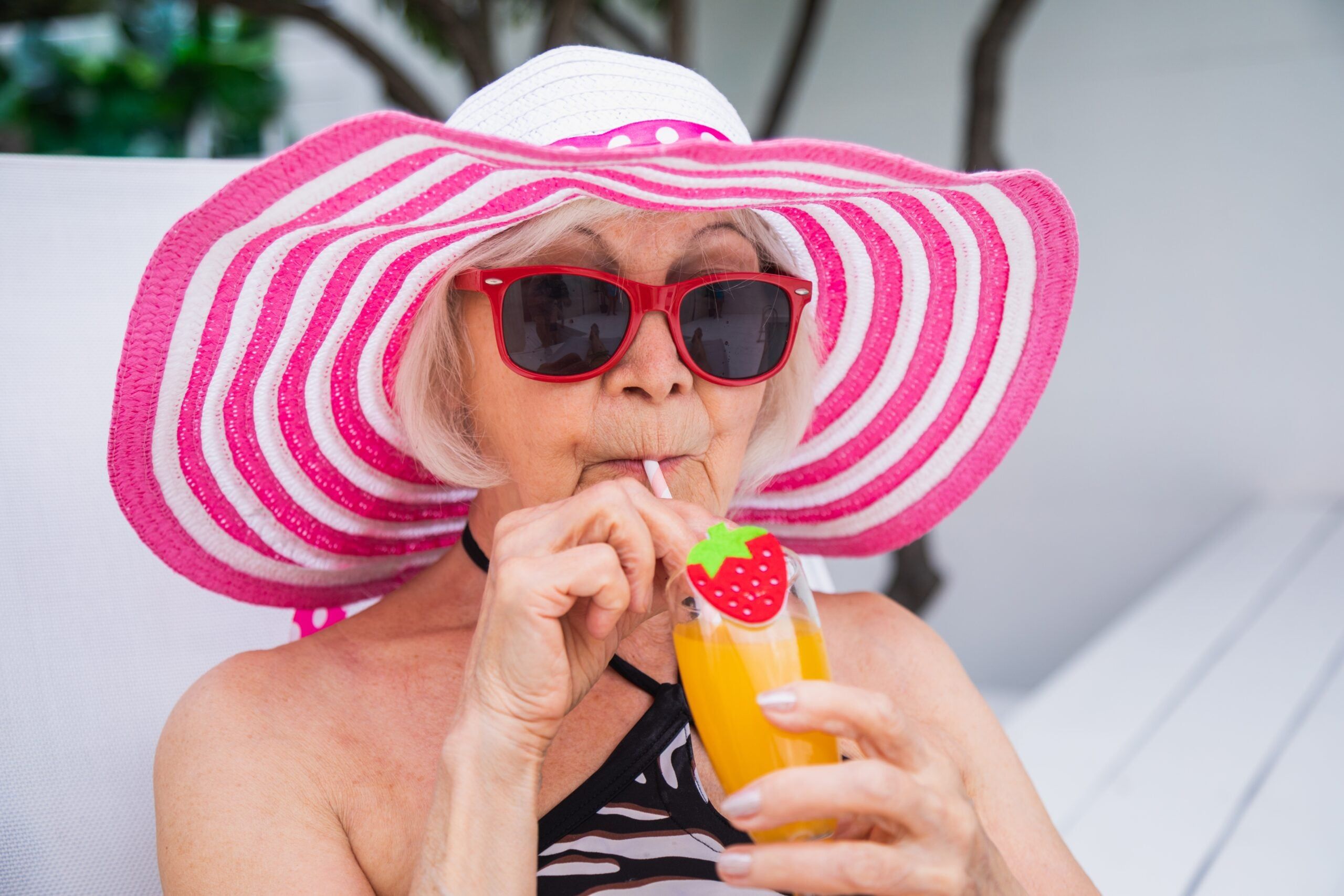 A woman in her 70s with the key to life and happiness.