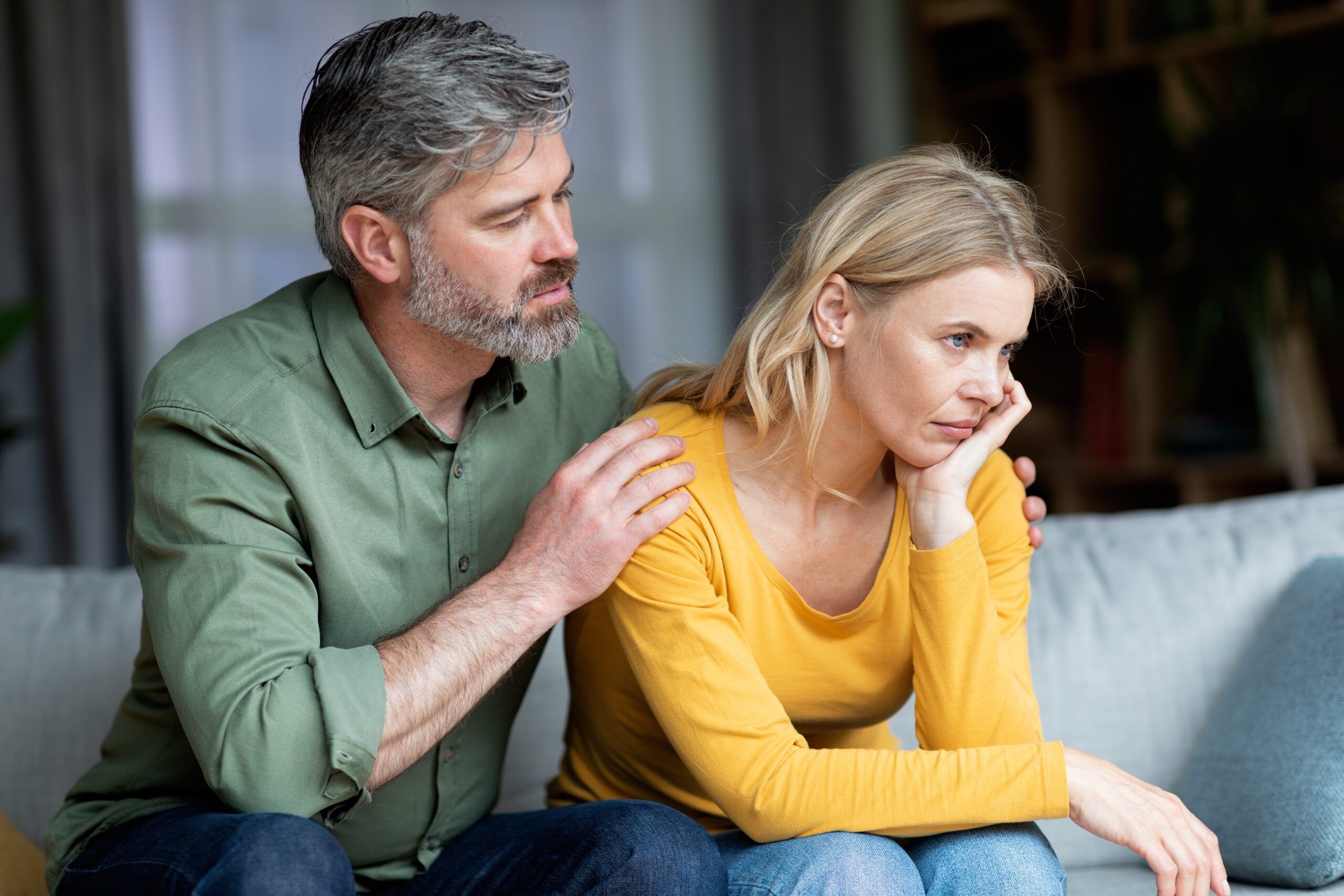 A midlife woman who's stopped tolerating bad behavior from her husband.