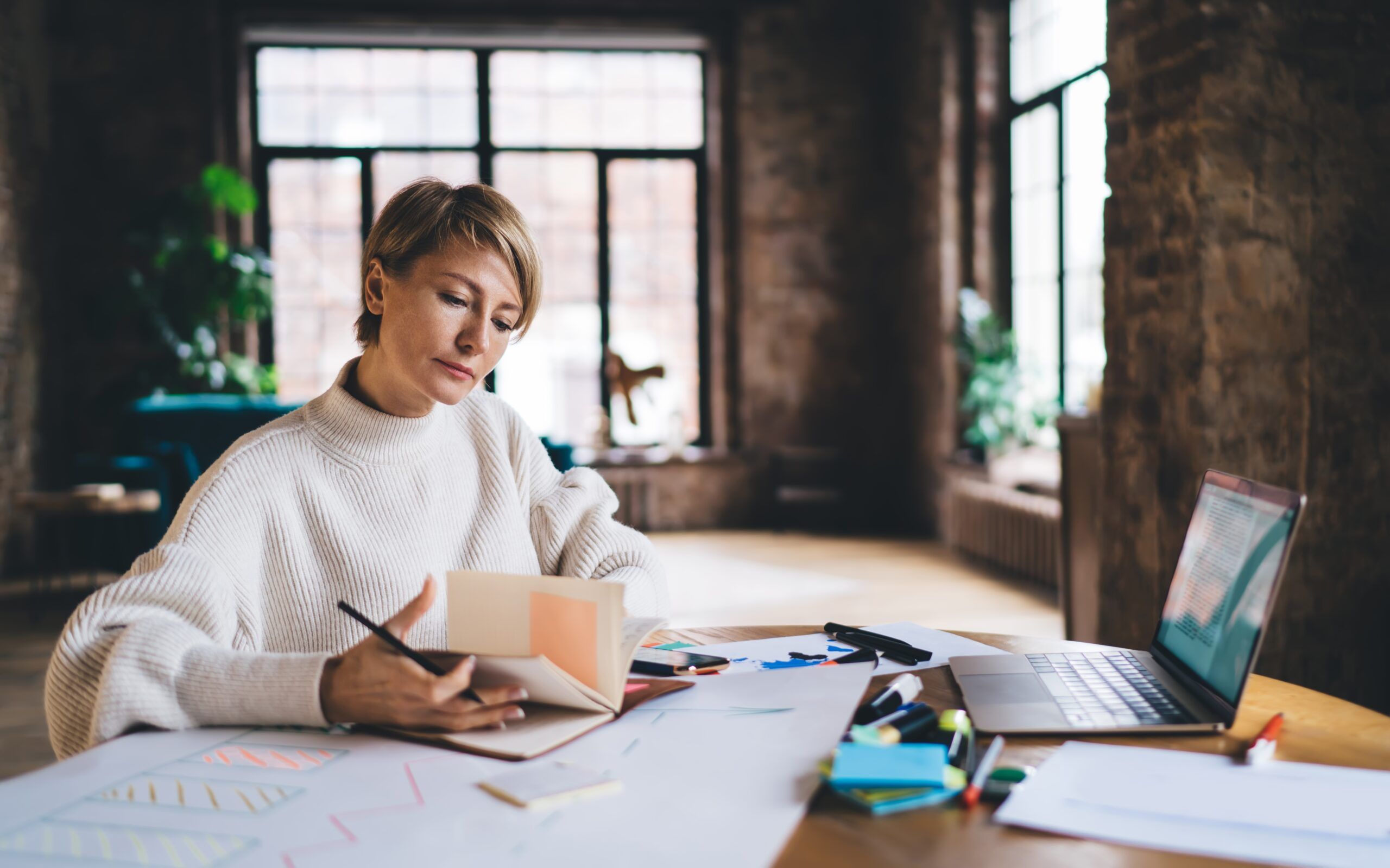 A businesswoman who doesn't realize her unhealthy work habits.