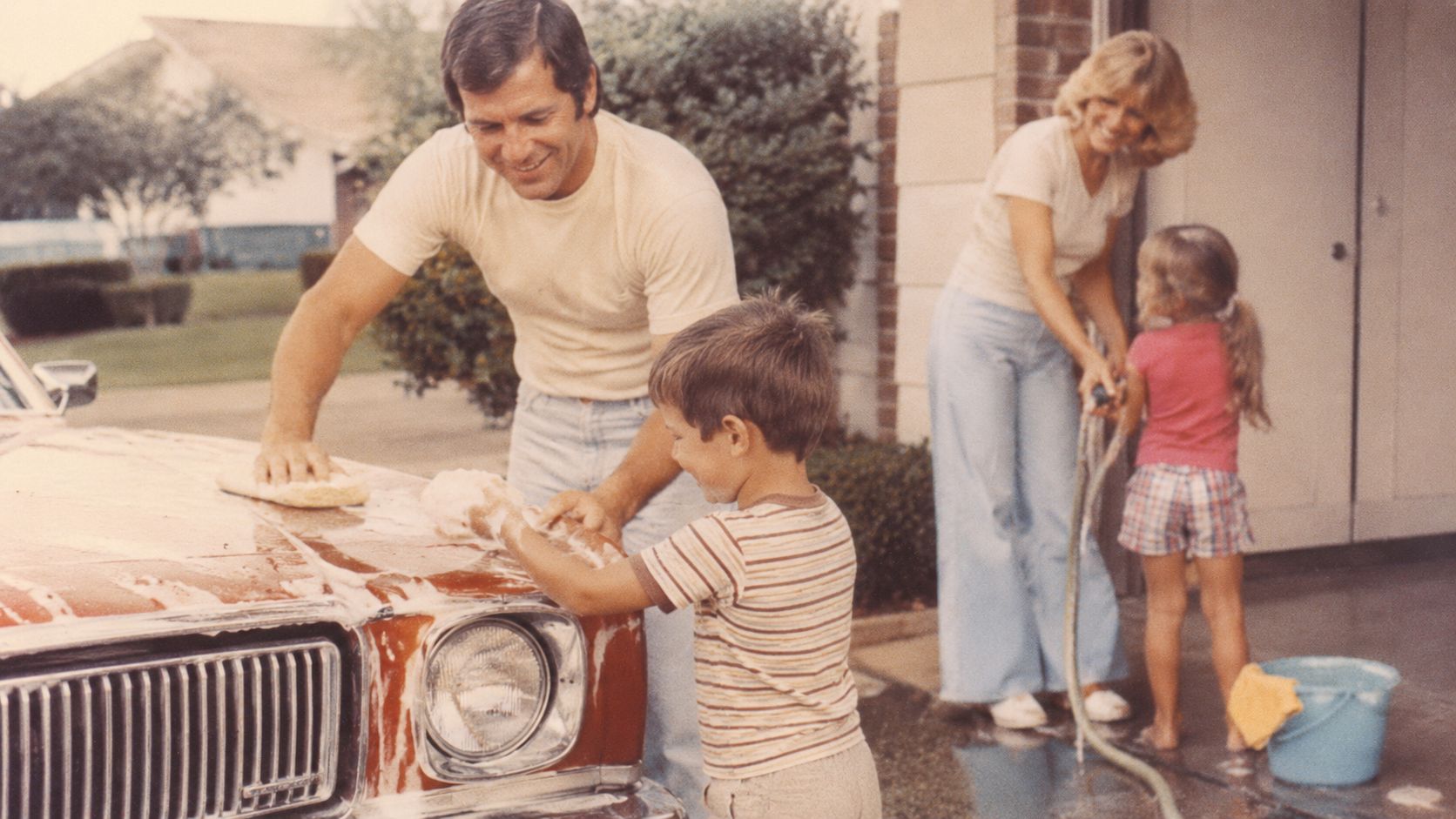 boomers with their kids in the 80s