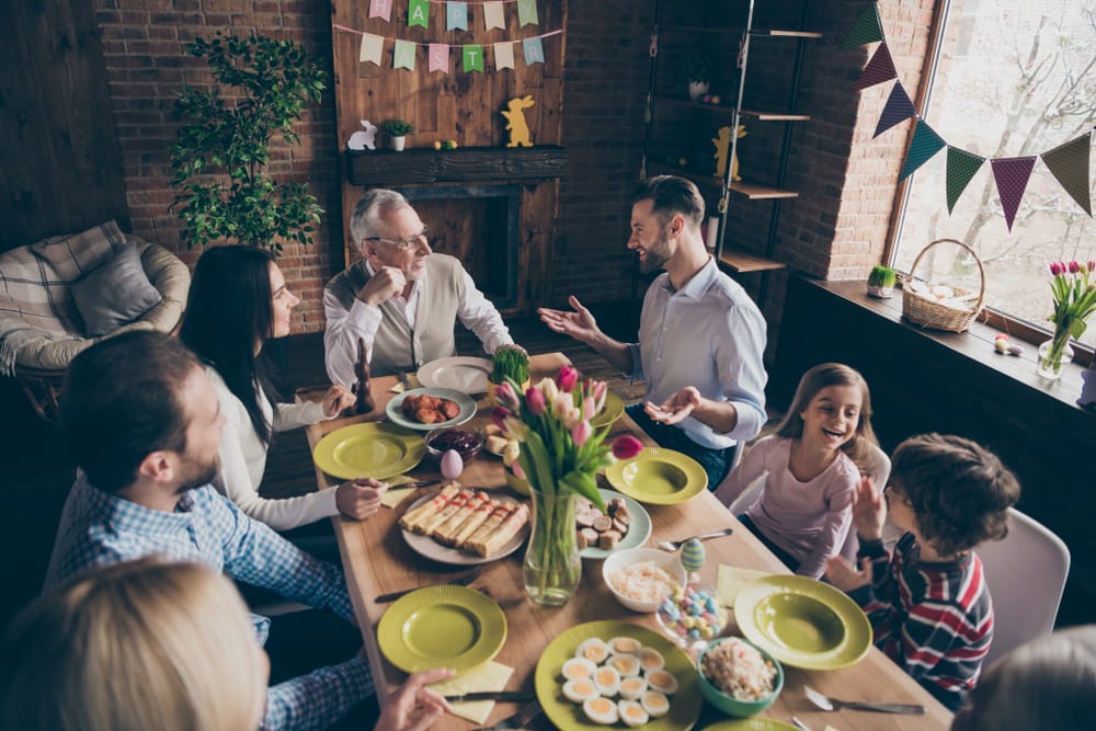 A family gathering and dinner