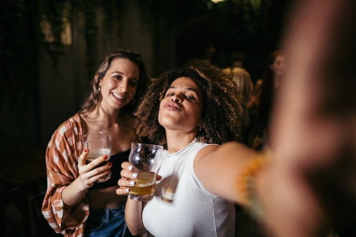 female friends at the bar