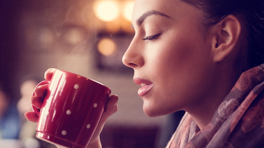 Woman with coffee mug