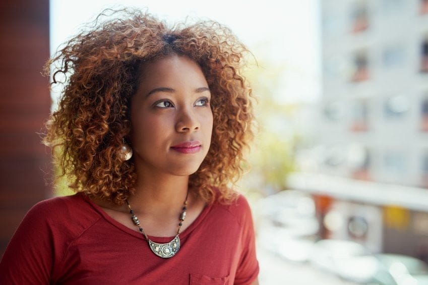 Afro american woman staring