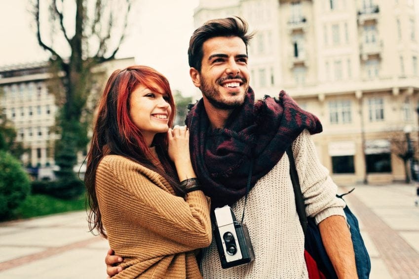 cute couple tourists