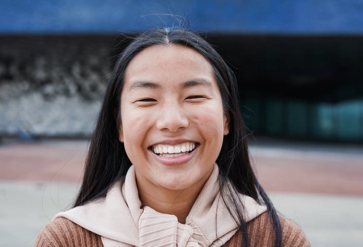 low maintenance woman smiling