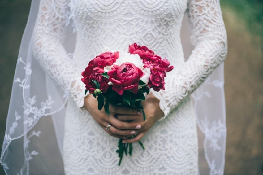 woman wedding bouquet
