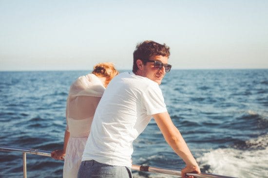 unhappy couple on boat