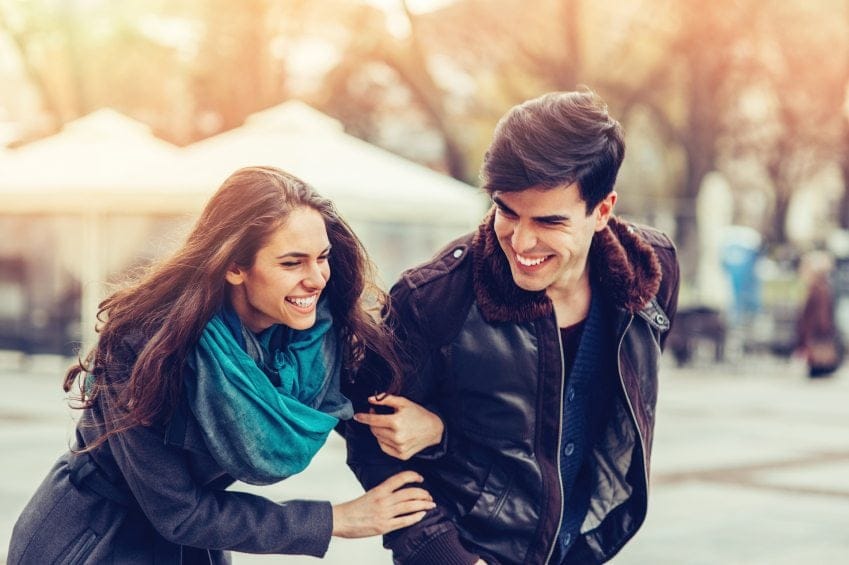 Couple walking in the park