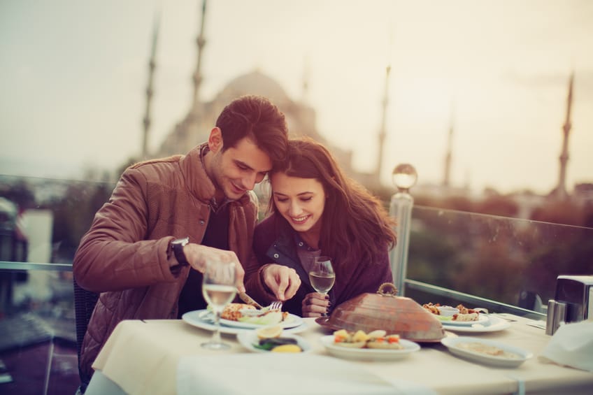 Turkish Couple in Cafe
