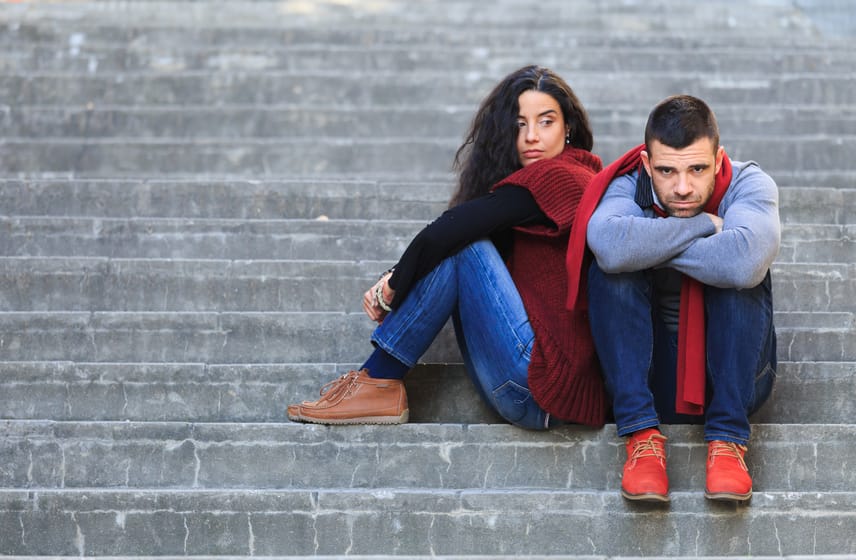 Relationship troubles coming on the stairs