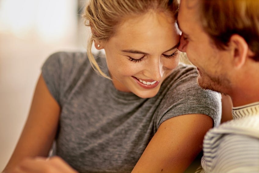 Young lovers happy