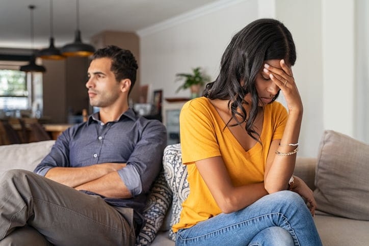 couple unhappy at home