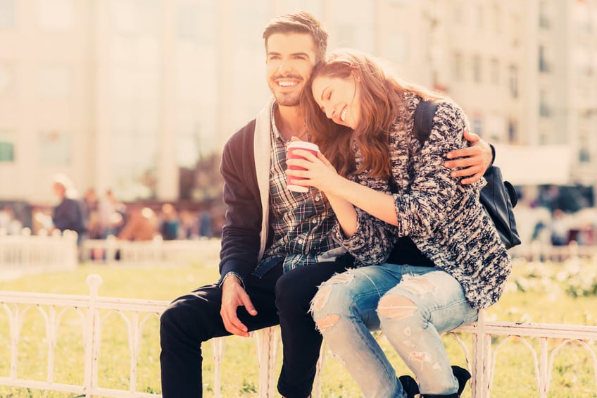 Cute couple in love enjoying Istnabul