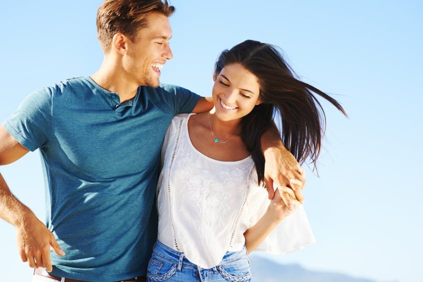 couple happy summer beach