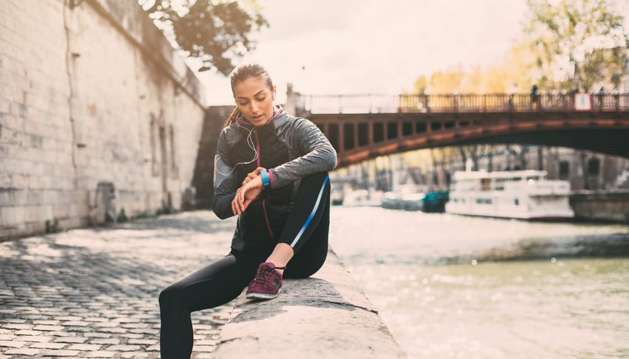 woman running sports fitness outside sun