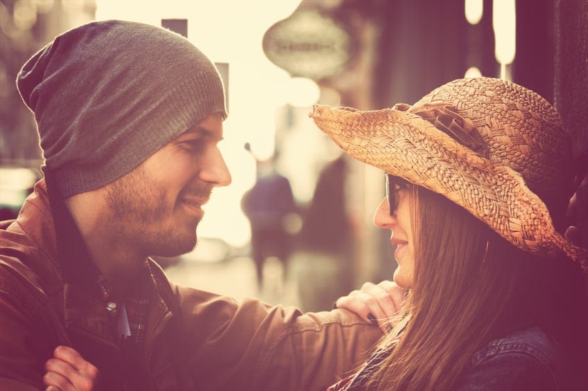 Couple enjoying outdoors in a urban surroundings.