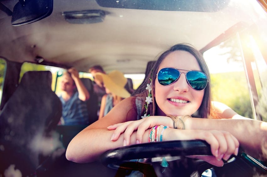 girl car road trip