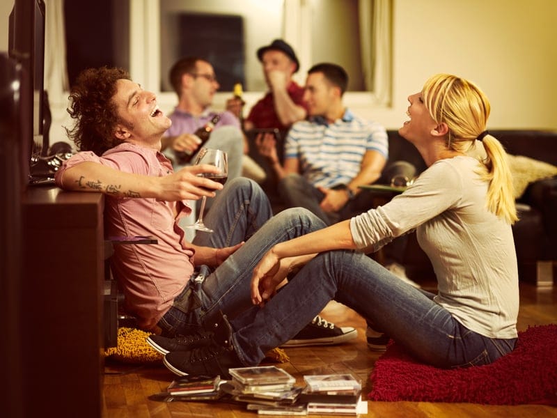 Friends having fun at a party.