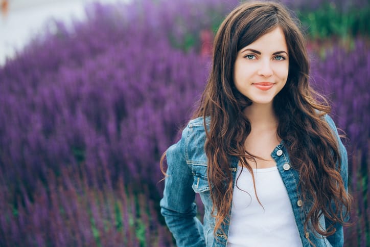 Fashion portrait of a modern girl in the park