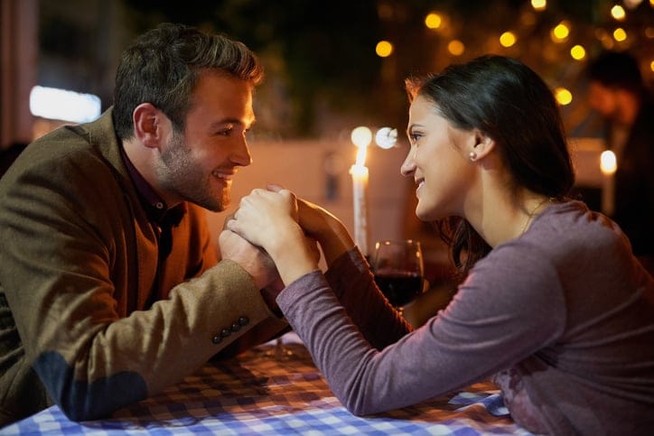 Cropped shot of an affectionate young couple having a romantic dinner in a restaurant