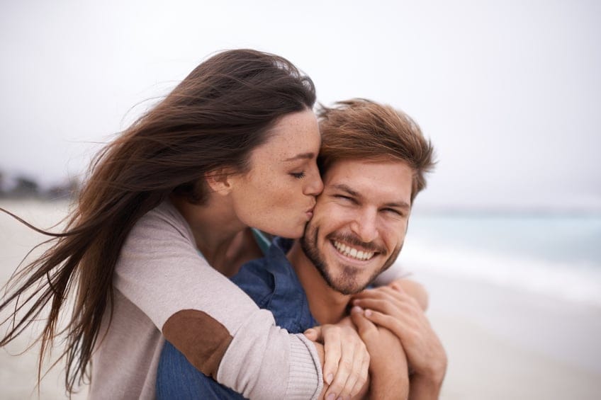 happy couple romance love beach happy