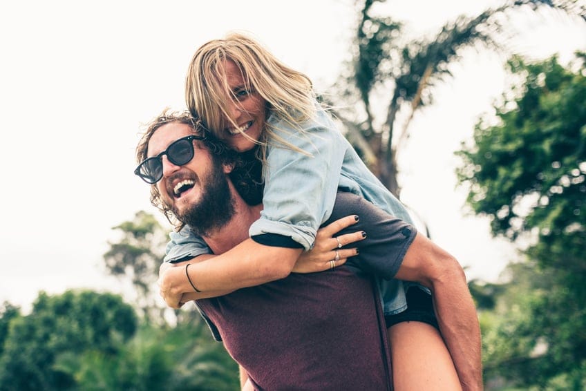 couple happy outdoors love romance