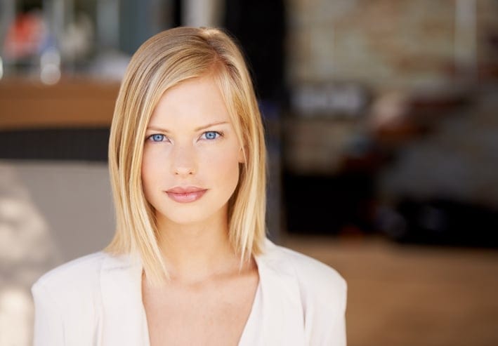 Portrait of a beautiful young blonde woman