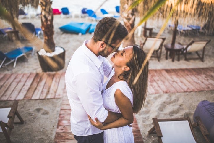 happy couple romance beach love