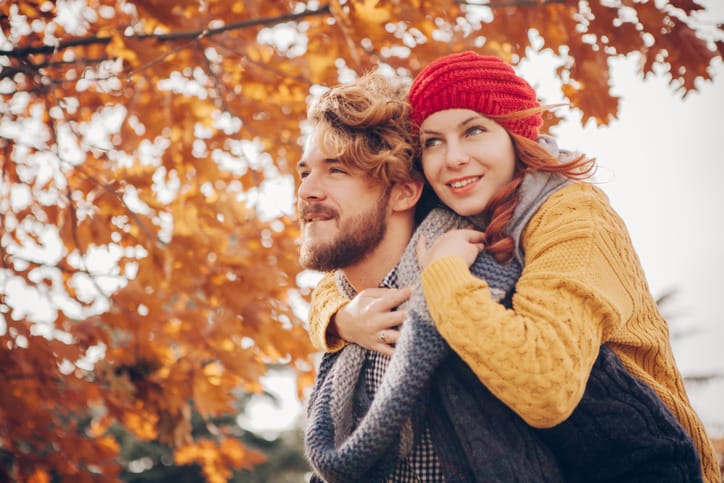 young couple park love dating romance
