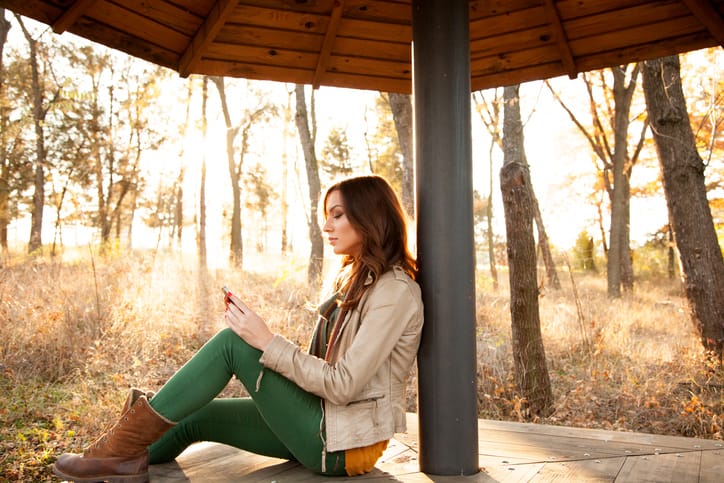 Woman using her phone