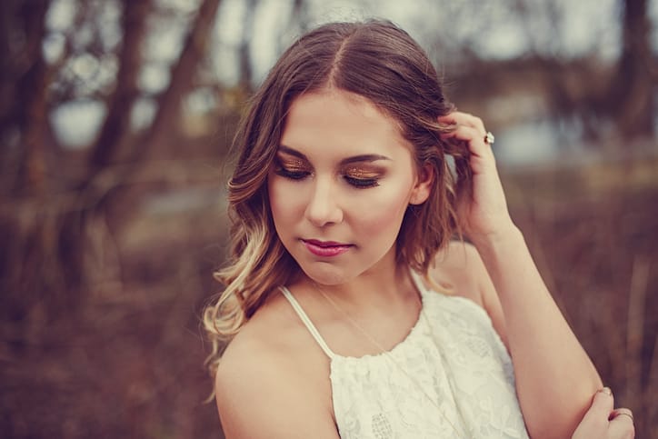 Woman outdoors in spring nature