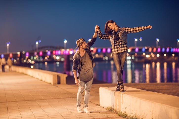 young couple date romance