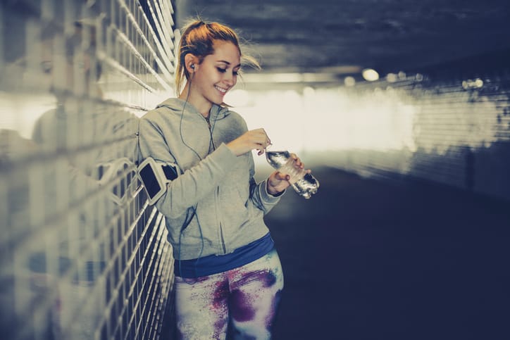 Healthy outdoors exercising