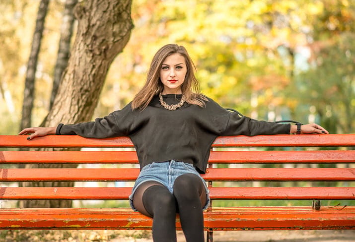Girl in the park. autumn time