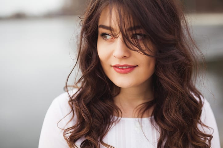 Portrait of beautiful young woman outdoor