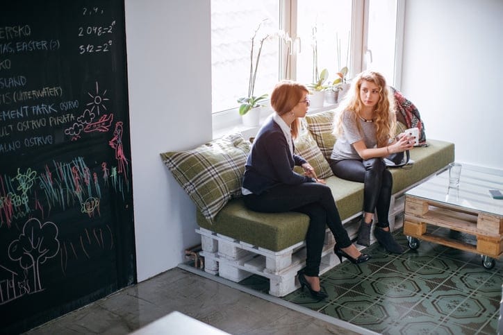 young women friends talking girls