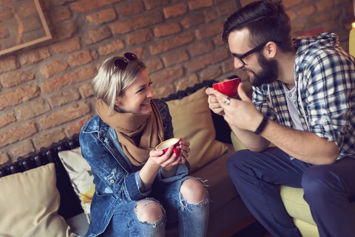 Couple drinking coffee